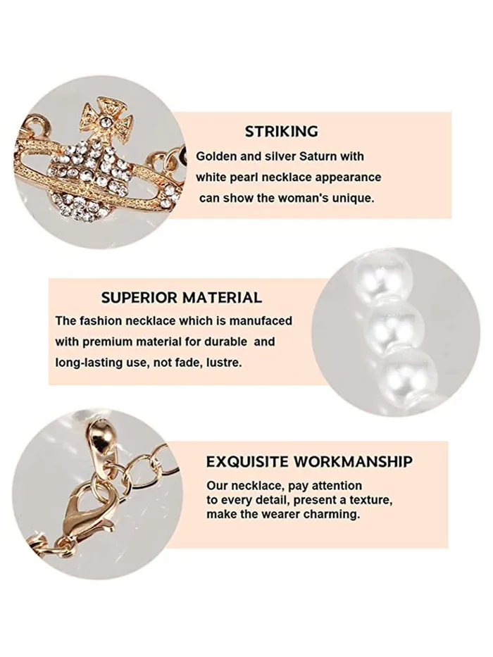 Yellow Chimes Necklace for Women and Girls Fashion White Pearl Necklace for Women Western Multi Layer Pearl Choker Necklace for Girls Birthday Gifts For Women Valentine Gift for Girls Yellow Chimes Rings