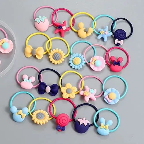 Yellow Chimes Necklaces Melbees by Yellow Chimes 140 Pcs Set of 2 Styles Elastic Ponytail Holders Rubber Bands for Kids Girls Women Hair Accessories Pack of 140 MultiColor Medium