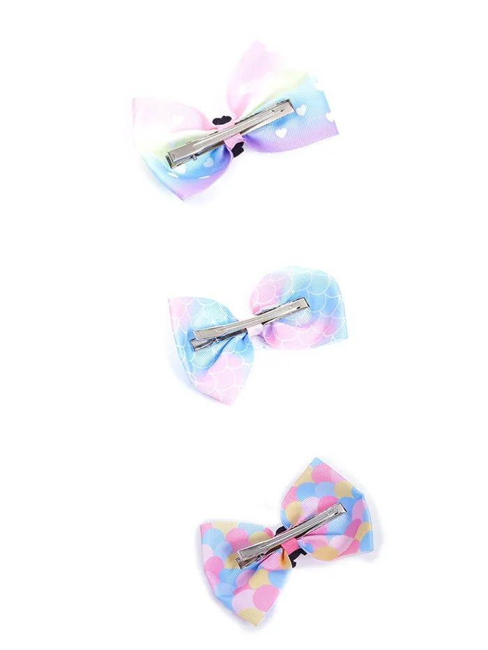 Yellow Chimes Necklaces Melbees by Yellow Chimes Combo of 3 Unicorn Bow Hair Clips Hair Accessories for Girls Kids Pack of 3 MultiColor Medium