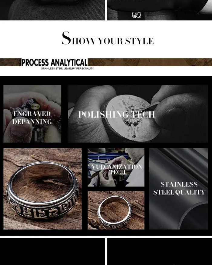 Yellow Chimes Necklaces Yellow Chimes Ancient Mysterious Vintage Stainless Steel Ring for Men Boys