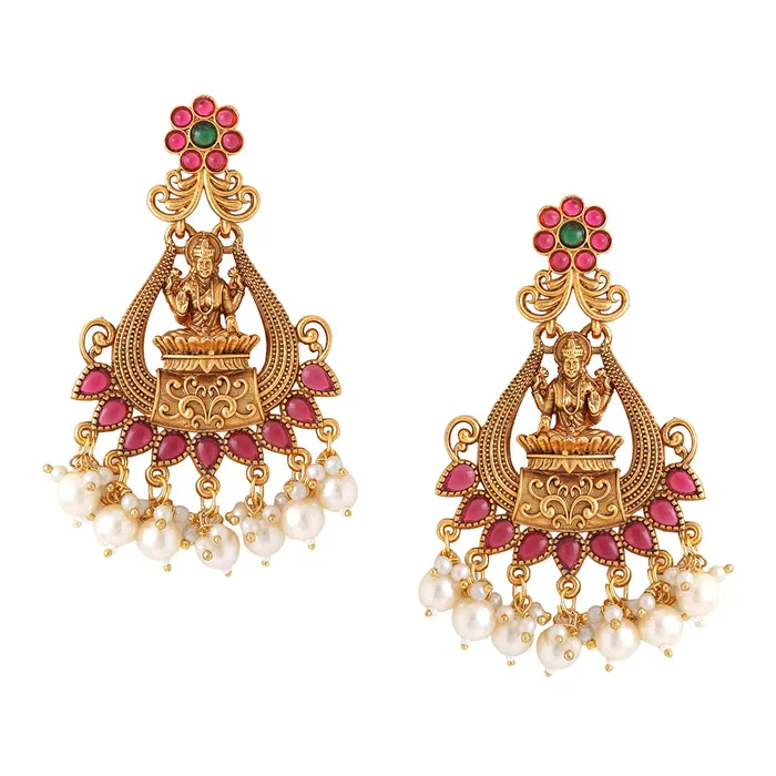 Yellow Chimes Necklaces Yellow Chimes Earrings For Women Gold Plated Pink Stone Studded Pearl Beads Hanging Traditional Temple Ethnic Drop Earrings For Women and Girls Yellow Chimes Necklaces Yellow Chimes Earrings For Women Gold Plated Pink Stone Studded Pearl Beads Hanging Traditional Temple Ethnic Drop Earrings For Women and Girls