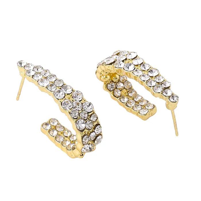 Yellow Chimes Necklaces Yellow Chimes Earrings For Women Gold Toned Crystal Beaded attention getting Bali Hoop Earings For Women and Girls