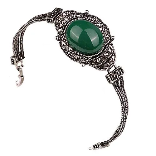 Yellow Chimes Necklaces Yellow Chimes Exquisite Oxidized Silver Retro Look Vintage Bohemian Green Crystal Antique Bracelet for Women and Girls Yellow Chimes Necklaces Yellow Chimes Exquisite Oxidized Silver Retro Look Vintage Bohemian Green Crystal Antique Bracelet for Women and Girls