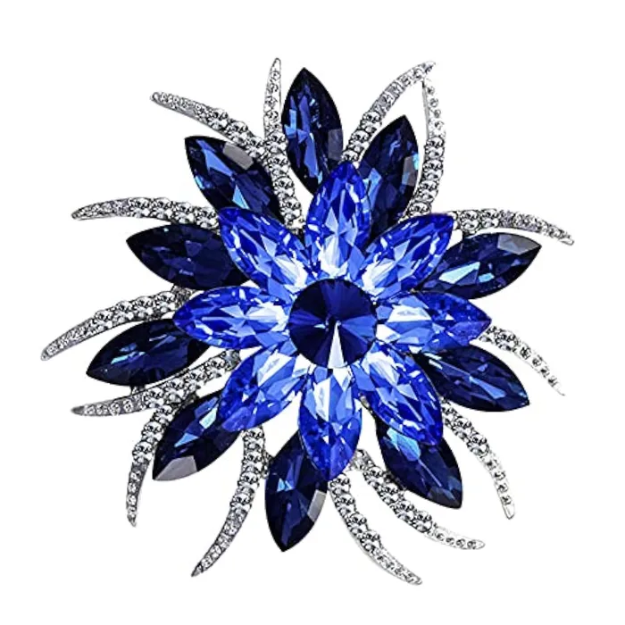 Yellow Chimes Necklaces Yellow Chimes Floral Brooch for Women Elegant Blue Crystal Floral Shaped Brooch for Women and Girls Yellow Chimes Necklaces Yellow Chimes Floral Brooch for Women Elegant Blue Crystal Floral Shaped Brooch for Women and Girls