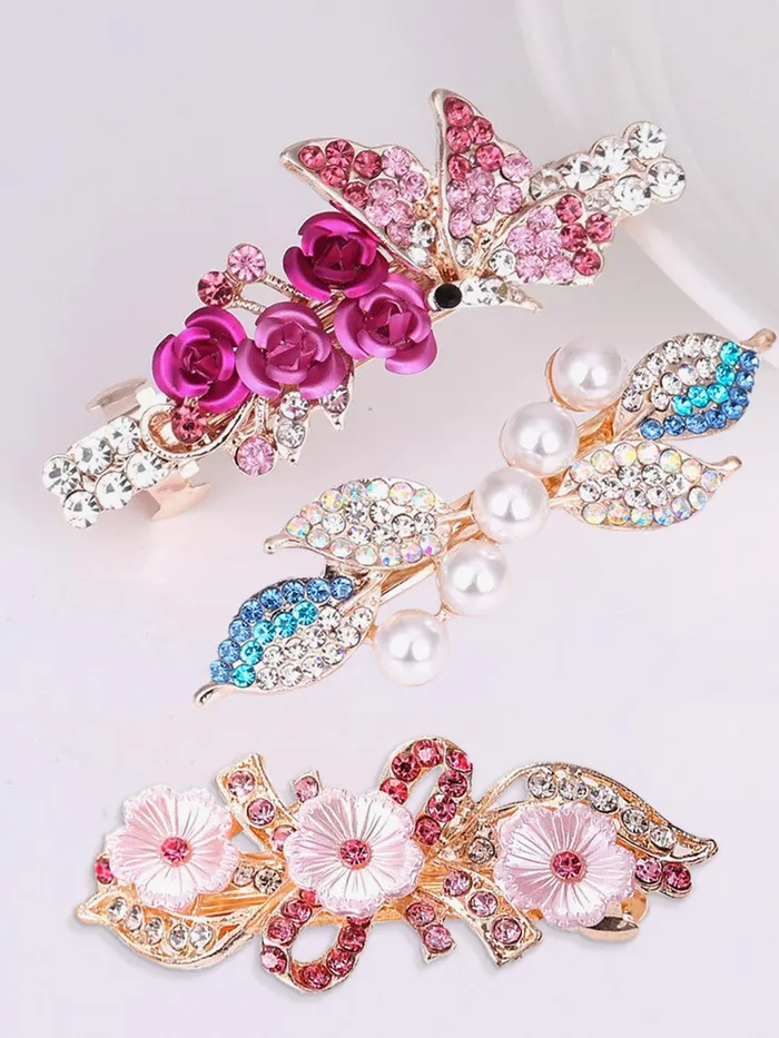 Yellow Chimes Necklaces Yellow Chimes Hair Clips for Women Girls Barrette Hair Clips for Women Hair Accessories for Women Hairclip Crystal French Barrette Hair Clips for Women Girls Gift For Women