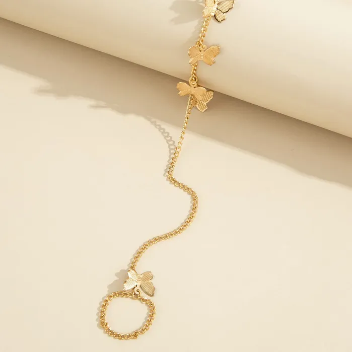 Yellow Chimes Necklaces Yellow Chimes Hand Chain For Women Elegant Gold Plated Butterfly Stars Hanging Hand Chain For Women and Girls
