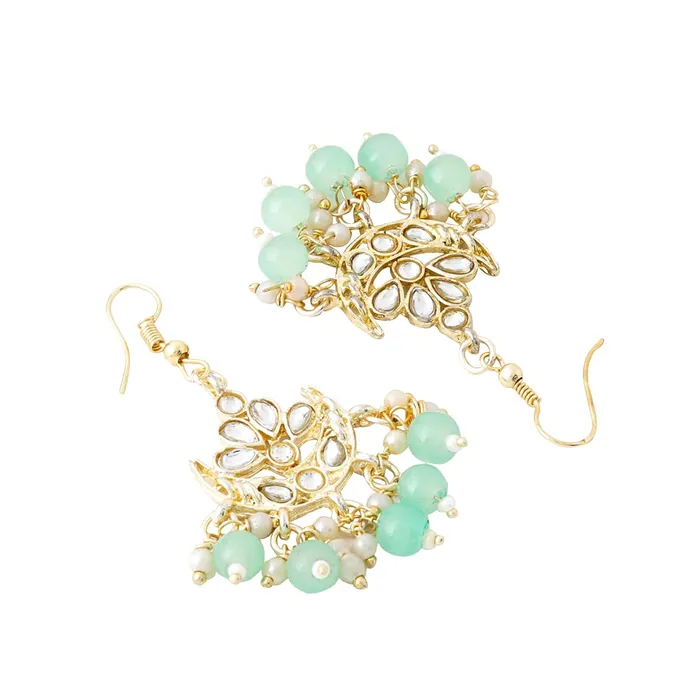 Yellow Chimes Necklaces Yellow Chimes Jewellery Set for Women and Girls Kundan Jewellery Set for Women Gold Tone Moti Beads Kundan Choker Necklace Set Birthday Gift for girls and women Anniversary Gift for Wife