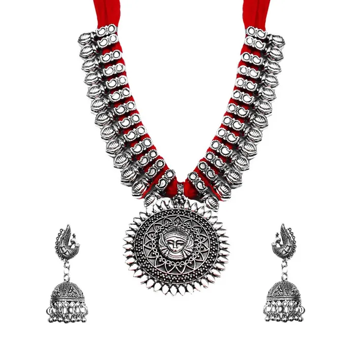 Yellow Chimes Necklaces Yellow Chimes Jewellery Set for Women and Girls Traditional Silver Oxidised Jewellery Set Red Necklace Set for Women Durga Oxidized Necklace Set Birthday Gift For Girls and Women Yellow Chimes Necklaces Yellow Chimes Jewellery Set for Women and Girls Traditional Silver Oxidised Jewellery Set Red Necklace Set for Women Durga Oxidized Necklace Set Birthday Gift For Girls and Women