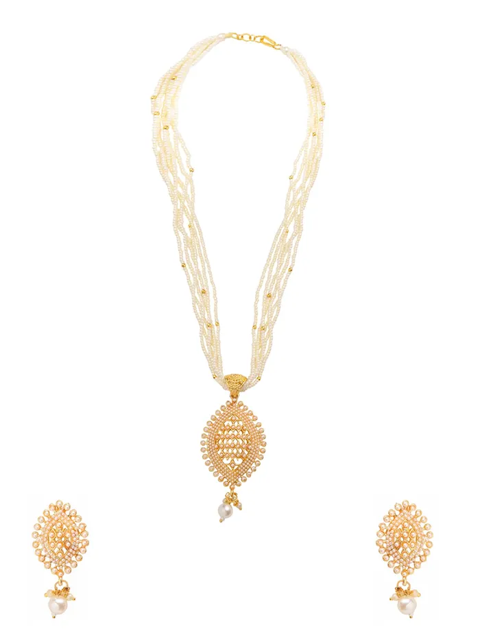 Yellow Chimes Necklaces Yellow Chimes Jewellery Set For Women Golden Necklace Set for Women Eternal Classics Traditional Long Gold Plated Jewellery Set for Girls Birthday Anniversary Gift for Women Wife