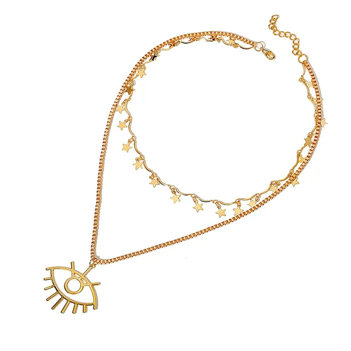 Yellow Chimes Necklaces Yellow Chimes Layered Necklace for Women Multilayered Gold Plated Chain Choker Necklace for Women and Girls