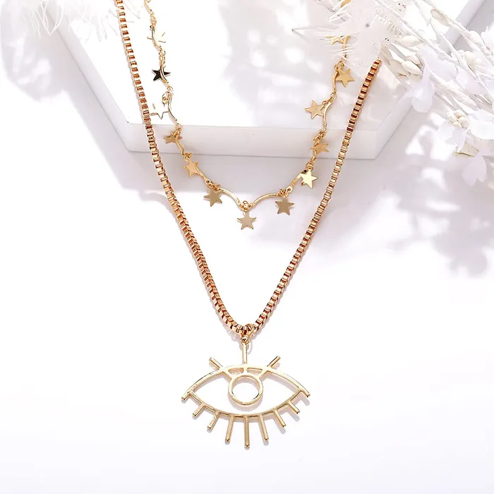 Yellow Chimes Necklaces Yellow Chimes Layered Necklace for Women Multilayered Gold Plated Chain Choker Necklace for Women and Girls
