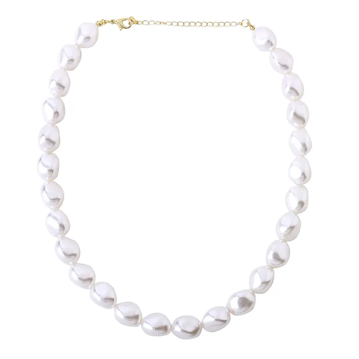 Yellow Chimes Necklaces Yellow Chimes Necklace for Women and Girls Fashion White Pearl Necklace for Women Western Irregular Pearl Necklace for Girls Birthday Gift for girls and women Anniversary Gift for Wife