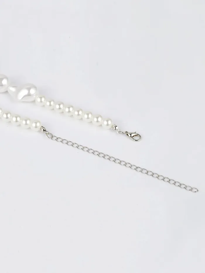 Yellow Chimes Necklaces Yellow Chimes Necklace for Women and Girls Fashion White Pearl Necklace for Women Western Irregular Pearl Necklace for Girls Birthday Gift for girls and women Anniversary Gift for Wife