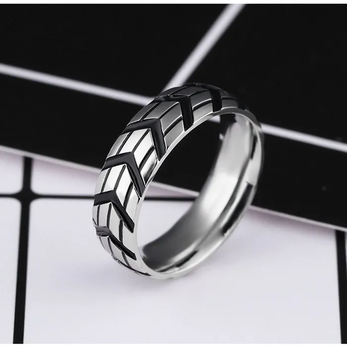 Yellow Chimes Necklaces Yellow Chimes Rings for Men Western Style Silver toned Stainless Steel band designed Contemporary Ring for Men and Boys
