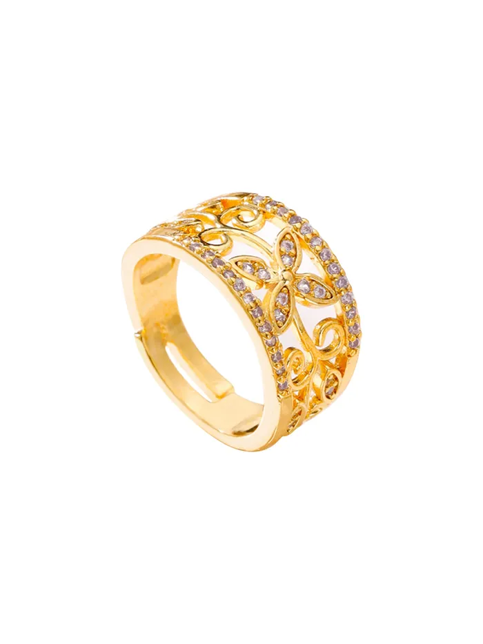 Yellow Chimes Necklaces Yellow Chimes Rings for Women Crystal Studded Flower Band Golden Adjustable Ring for Women and Girls Yellow Chimes Necklaces Yellow Chimes Rings for Women Crystal Studded Flower Band Golden Adjustable Ring for Women and Girls