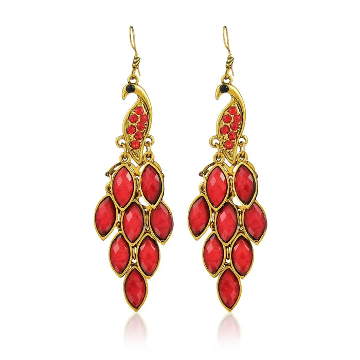 Yellow Chimes Peacock Beauty Red Gold Dangle Earring for Women Girls Yellow Chimes Bracelets Yellow Chimes Peacock Beauty Red Gold Dangle Earring for Women Girls Yellow Chimes Bracelets