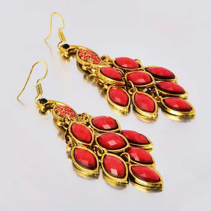 Yellow Chimes Peacock Beauty Red Gold Dangle Earring for Women Girls Yellow Chimes Bracelets