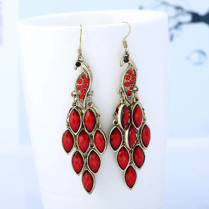 Yellow Chimes Peacock Beauty Red Gold Dangle Earring for Women Girls Yellow Chimes Bracelets