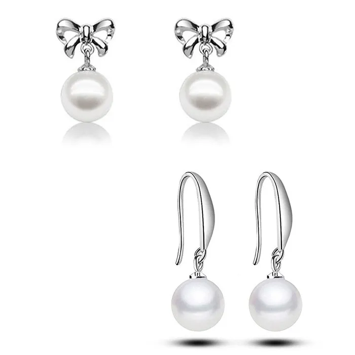 Yellow Chimes Pearl Earrings for Women 2 Pairs Combo Drop Earrings Rhodium Plated White Plear Silver Drop Earrings for Women and Girls Yellow Chimes Rings Yellow Chimes Pearl Earrings for Women 2 Pairs Combo Drop Earrings Rhodium Plated White Plear Silver Drop Earrings for Women and Girls Yellow Chimes Rings