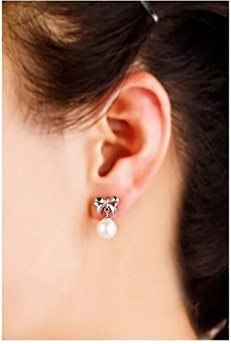 Yellow Chimes Pearl Earrings for Women 2 Pairs Combo Drop Earrings Rhodium Plated White Plear Silver Drop Earrings for Women and Girls Yellow Chimes Rings
