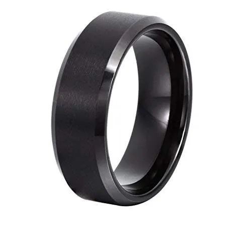 Yellow Chimes Rings for Men Combo of 2 PC Ring Stainless Steel Superman Black Band Rings Set for Men and Boys 8 Yellow Chimes Earrings