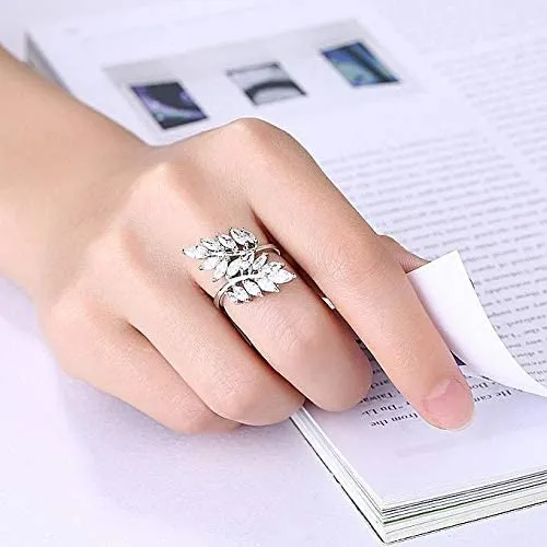 Yellow Chimes Rings for Women Exclusive Eye catching White Cystal from Swarovski Collection Leaf Designed Alloy Studded Ring for Women and Girls Yellow Chimes Rings