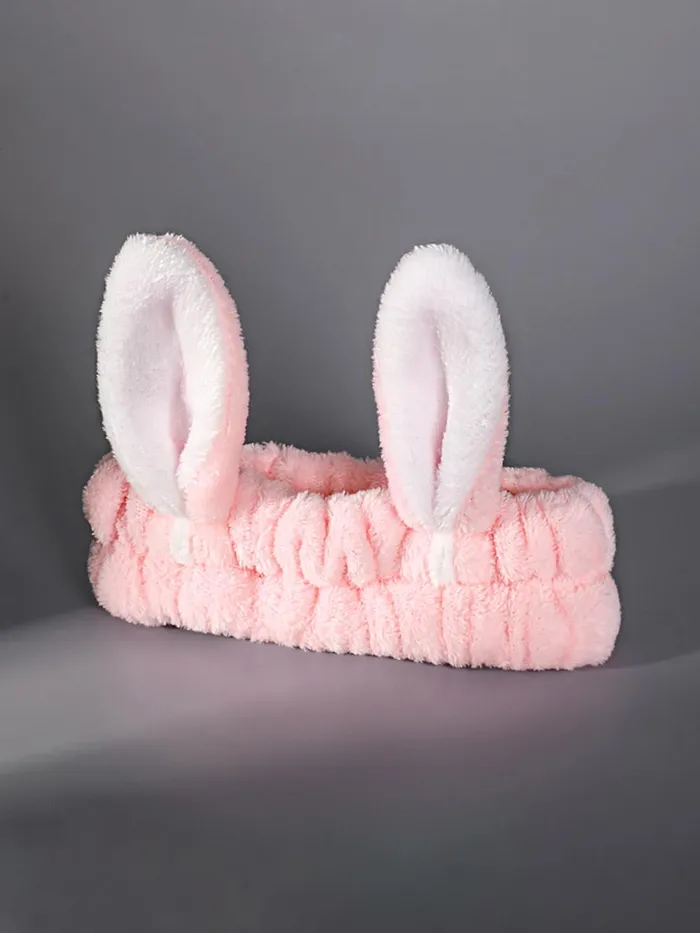 Yellow Chimes Rings Melbees by Yellow Chimes Hair Band For Girls And Kids Woolen Pink Color Rabbit Ears Hair Bands for Girls and Kids