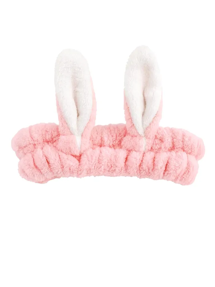 Yellow Chimes Rings Melbees by Yellow Chimes Hair Band For Girls And Kids Woolen Pink Color Rabbit Ears Hair Bands for Girls and Kids