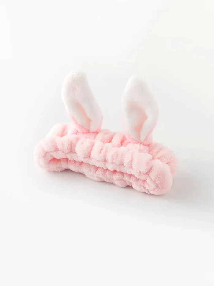 Yellow Chimes Rings Melbees by Yellow Chimes Hair Band For Girls And Kids Woolen Pink Color Rabbit Ears Hair Bands for Girls and Kids