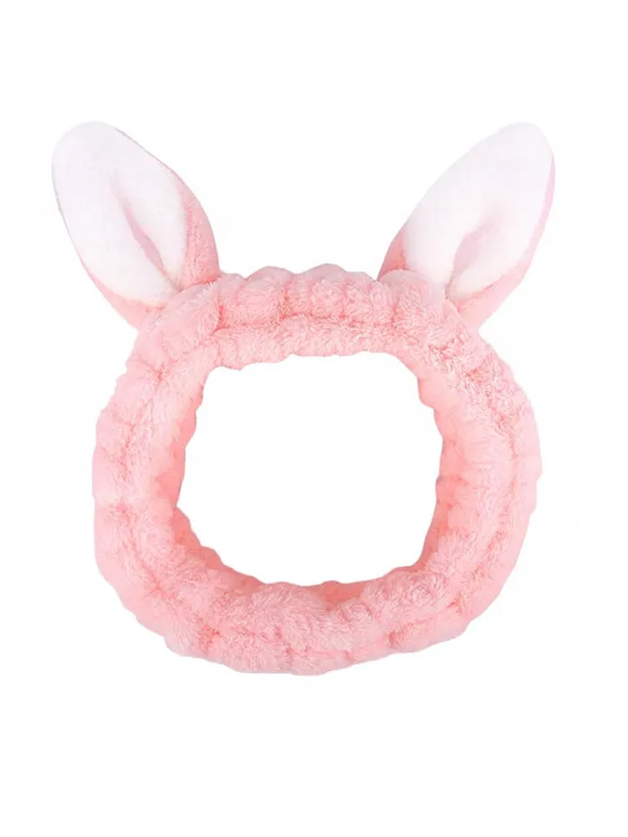 Yellow Chimes Rings Melbees by Yellow Chimes Hair Band For Girls And Kids Woolen Pink Color Rabbit Ears Hair Bands for Girls and Kids