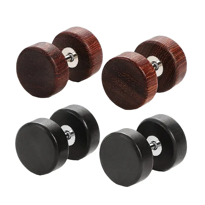 Yellow Chimes Rings Yellow Chimes Combo of 2 Pairs Black Brown Natural Wood Stud Earrings for Menand Women Medium Model YCFJER454WODCMC Yellow Chimes Rings Yellow Chimes Combo of 2 Pairs Black Brown Natural Wood Stud Earrings for Menand Women Medium Model YCFJER454WODCMC