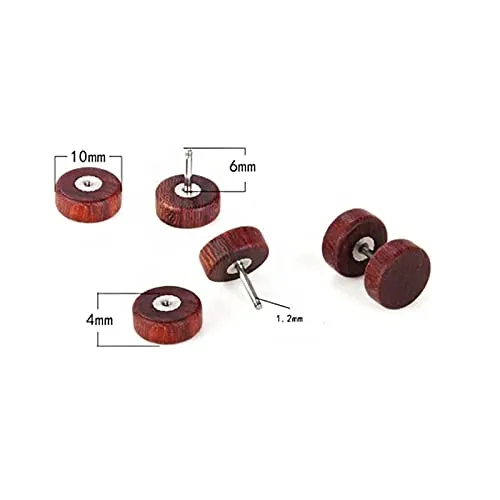Yellow Chimes Rings Yellow Chimes Combo of 2 Pairs Black Brown Natural Wood Stud Earrings for Menand Women Medium Model YCFJER454WODCMC