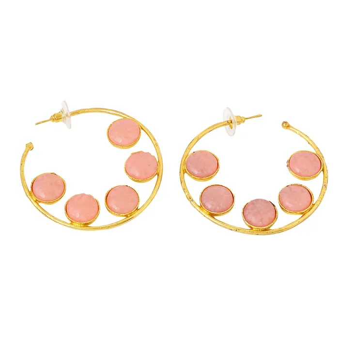 Yellow Chimes Rings Yellow Chimes Earrings for Women and Girls Gold Plated Hoop EarringsStone Studded Hoops Earrings Birthday Gift for girls and women Anniversary Gift for Wife