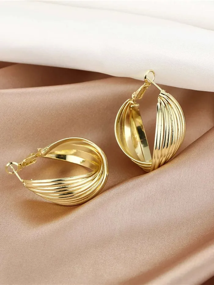 Yellow Chimes Rings Yellow Chimes Earrings for Women and Girls Golden Hoops Earrings Gold Plated Twisted Layered Hoop Earrings for Women Birthday Gift for girls and women Anniversary Gift for Wife