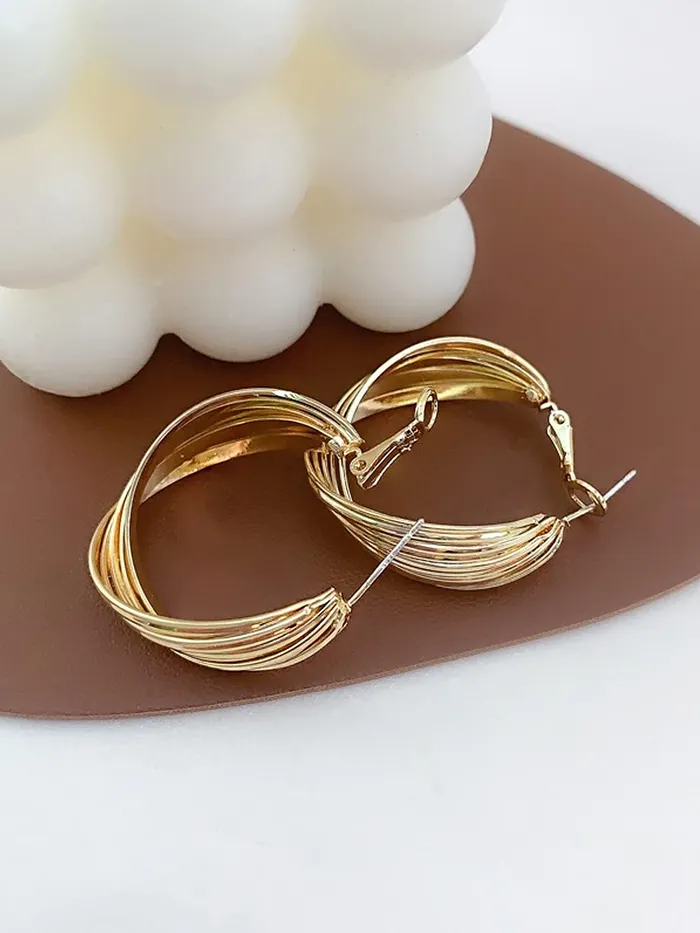 Yellow Chimes Rings Yellow Chimes Earrings for Women and Girls Golden Hoops Earrings Gold Plated Twisted Layered Hoop Earrings for Women Birthday Gift for girls and women Anniversary Gift for Wife