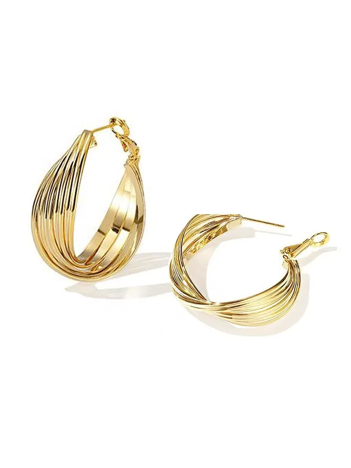 Yellow Chimes Rings Yellow Chimes Earrings for Women and Girls Golden Hoops Earrings Gold Plated Twisted Layered Hoop Earrings for Women Birthday Gift for girls and women Anniversary Gift for Wife