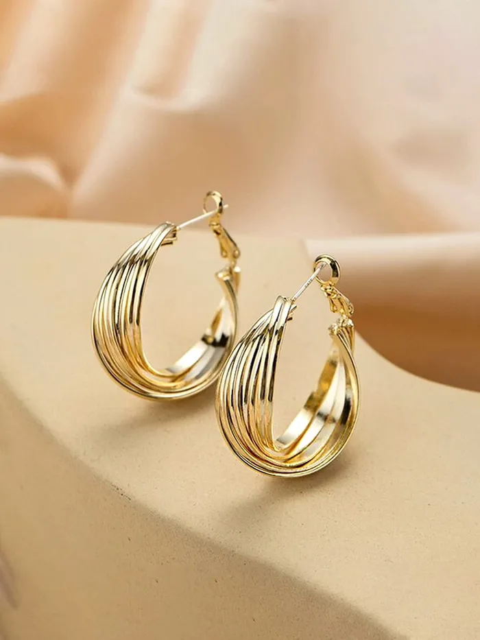 Yellow Chimes Rings Yellow Chimes Earrings for Women and Girls Golden Hoops Earrings Gold Plated Twisted Layered Hoop Earrings for Women Birthday Gift for girls and women Anniversary Gift for Wife