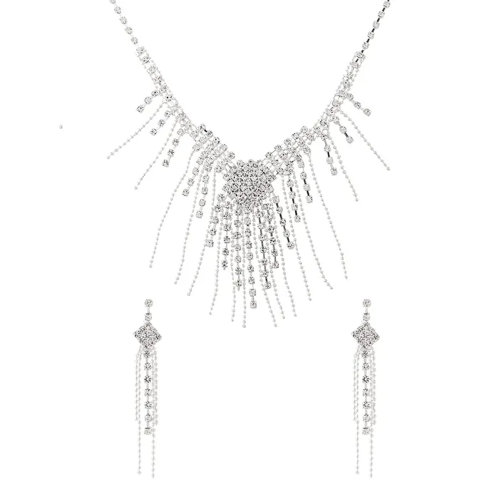 Yellow Chimes Rings Yellow Chimes Jewellery Set For Women Silver Toned Drop Chain Designed Necklace Set With Earring For Women and Girls Yellow Chimes Rings Yellow Chimes Jewellery Set For Women Silver Toned Drop Chain Designed Necklace Set With Earring For Women and Girls