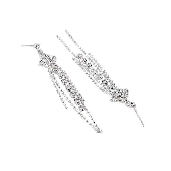 Yellow Chimes Rings Yellow Chimes Jewellery Set For Women Silver Toned Drop Chain Designed Necklace Set With Earring For Women and Girls
