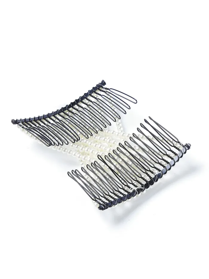 Yellow Chimes Rings Yellow Chimes Juda Pin for Women Comb Pin Set of 12 Pcs Rose Juda Pins For Girls and Hair Comb Pin Bun Decoratie Pearl Comb Pin Hair Accessories