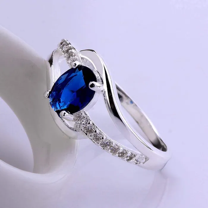 Yellow Chimes Rings Yellow Chimes Rings for Women Valentines Gift Combo of Blue Rich Royal Austrian Crystal Ring in Red Velvet Rose Ring Box for Women and Girls Size US 6