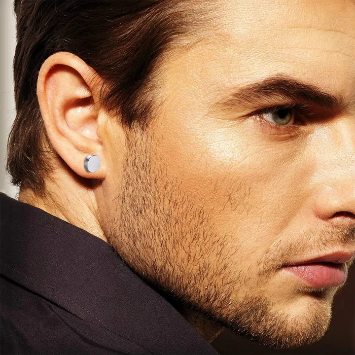 Yellow Chimes Stainless Steel and Stud Earrings for Men Silver Yellow Chimes Rings