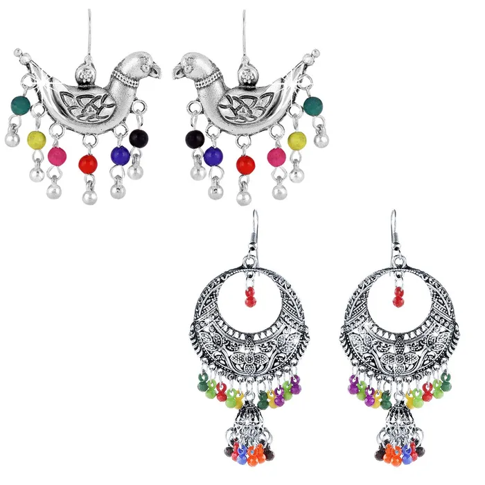 Yellow Chimes Stylish COMBO Silver Oxidized Kabooter Traditional Jhumka Chandbali Earrings for Women and Girls Yellow Chimes Earrings Yellow Chimes Stylish COMBO Silver Oxidized Kabooter Traditional Jhumka Chandbali Earrings for Women and Girls Yellow Chimes Earrings