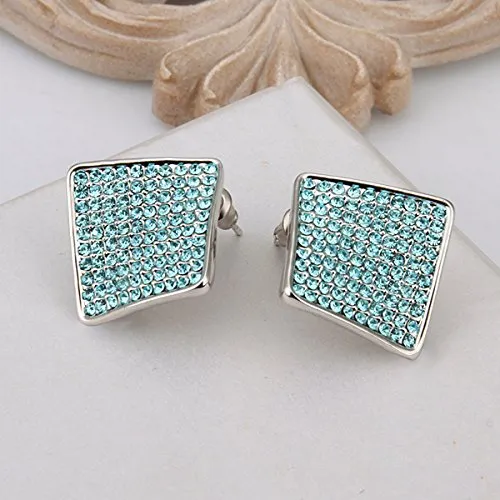 Yellow Chimes Yellow Chimes A5 Grade Crystal Platinum Plated Designer Studs Earrings for Women Girls Rings