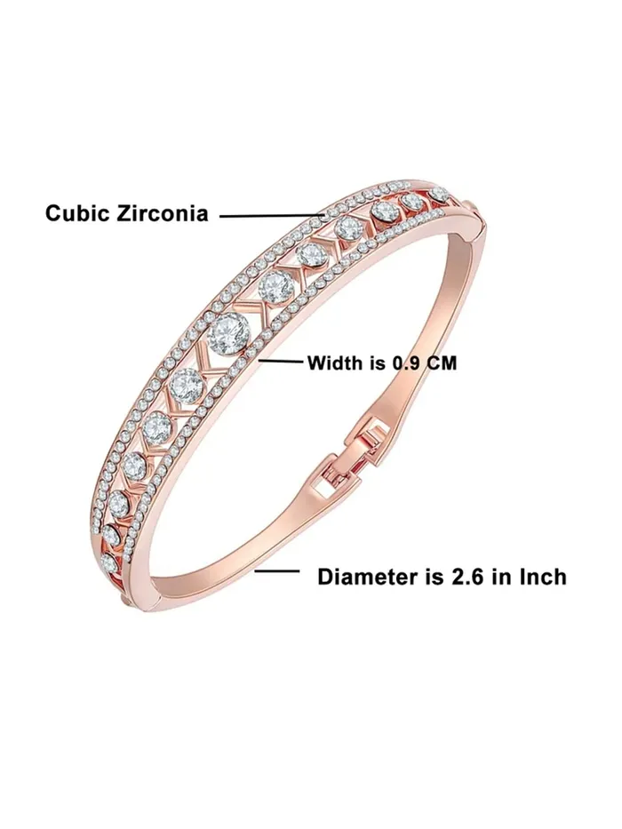 Yellow Chimes Yellow Chimes Bracelet for Women and Girls Fashion White Swiss Zircon Crystal Bracelets for Women and Girls Accessories Jewellery for Women Birthday Gift for Girls and Women for Wife Necklaces