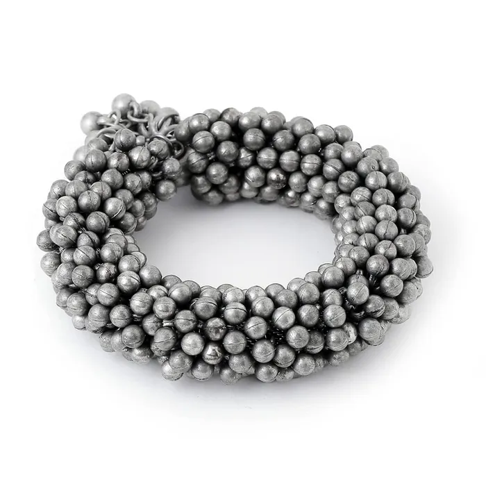 Yellow Chimes Yellow Chimes Bracelet for Women and Girls Silver Oxidised Gungroo Kada Bracelets for Women and Girls Birthday Gift For girls and women Anniversary Gift for Wife Rings