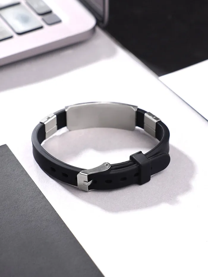 Yellow Chimes Yellow Chimes Bracelets for Girls and Boys BTS Bracelet for Girls Boys Silver Toned BTS Band Exquisite Signature VBTS Bracelets Stainless Steel Silicon Wristband Bracelet Necklaces