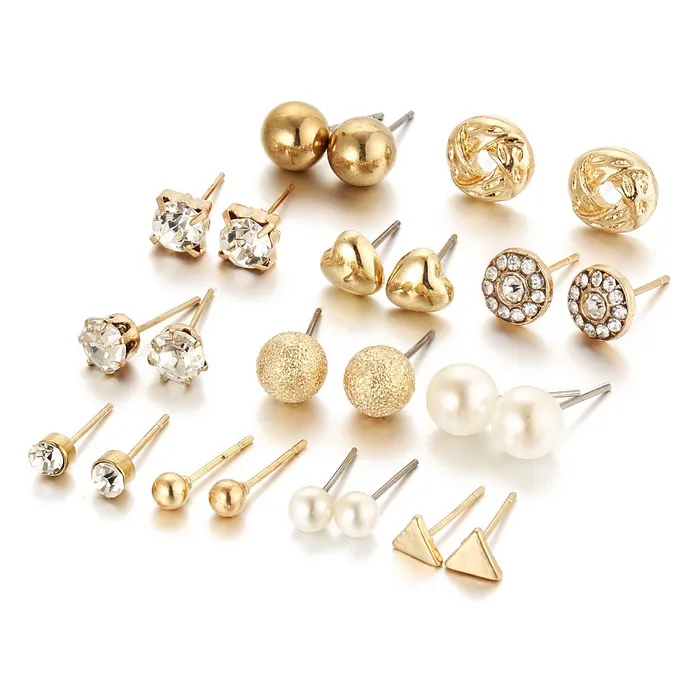 Yellow Chimes Yellow Chimes Combo of 12 PairsSet Multi Stylish Crystal Pearls Heart Shape Gold Plated Stud Earrings For Women and Girls Rings Yellow Chimes Yellow Chimes Combo of 12 PairsSet Multi Stylish Crystal Pearls Heart Shape Gold Plated Stud Earrings For Women and Girls Rings