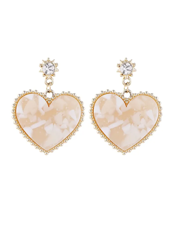 Yellow Chimes Yellow Chimes Earrings for Women and Girls Golden Drop Earrings for Women Valentine Special Gold Plated Love Heart Drop Earrings Birthday Gift for girls and women Anniversary Gift for Wife Earrings