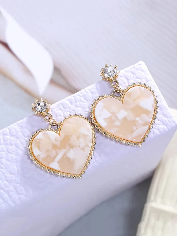 Yellow Chimes Yellow Chimes Earrings for Women and Girls Golden Drop Earrings for Women Valentine Special Gold Plated Love Heart Drop Earrings Birthday Gift for girls and women Anniversary Gift for Wife Earrings